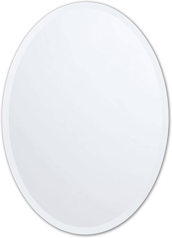 Better Bevel Frameless Oval Mirror, 22" x 28" Bathroom Wall Mirror w/Beveled Edge | Amazon (US)