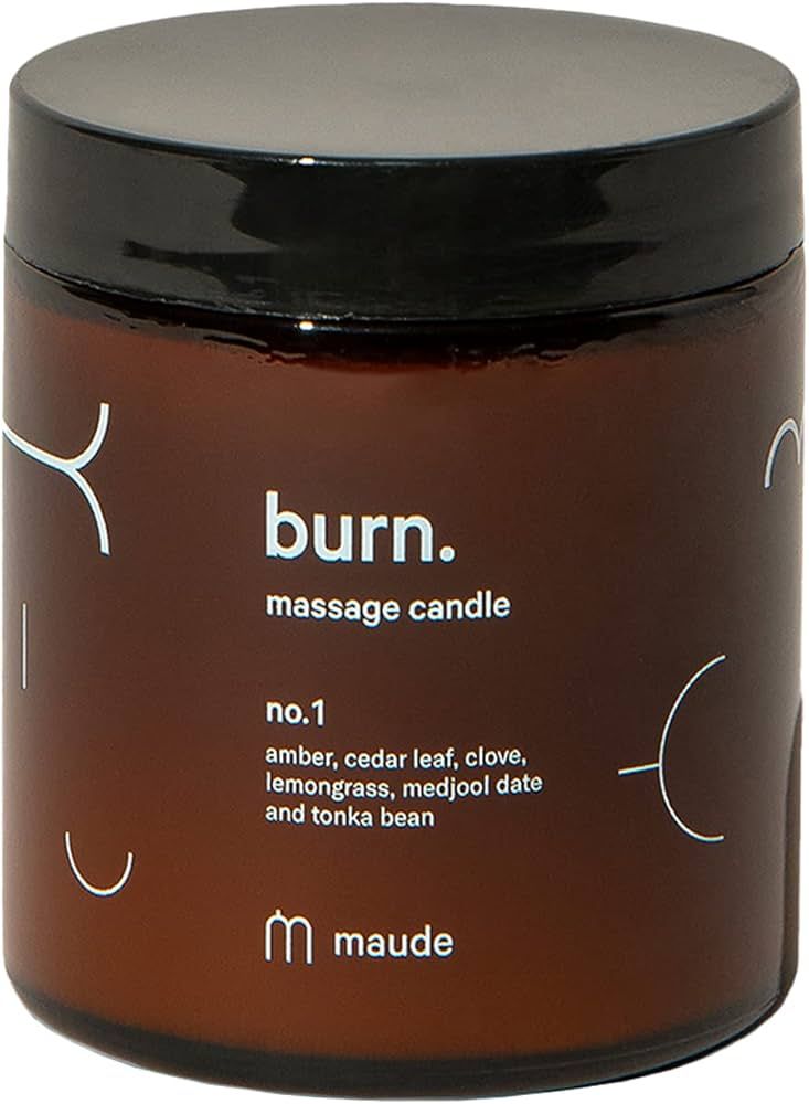 Maude Burn No. 1 - Jojoba Oil Massage Candle with Notes of Amber, Cedar Leaf + Clove - Made with ... | Amazon (US)