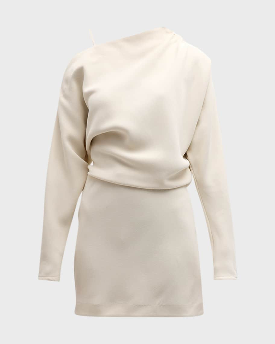 Wynn Hamlyn Holly Crepe Long-Sleeve Mini Dress | Neiman Marcus