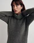 Oversized Turtleneck Sweater Dress in Geo Print | Madewell