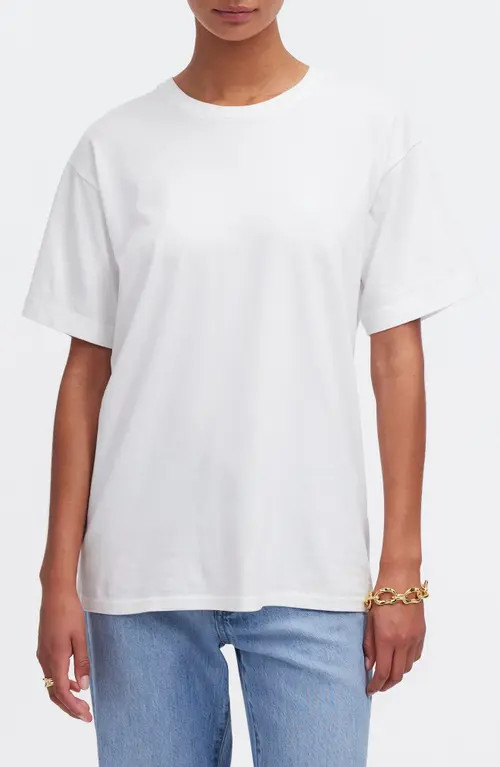 Madewell Cotton Relaxed Oversize T-Shirt in Eyelet White at Nordstrom, Size Xx-Large | Nordstrom