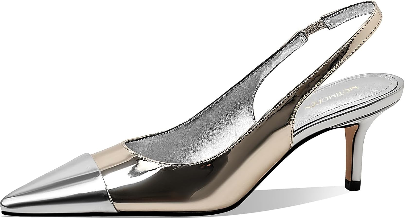 Women's Kitten Heel Slingback Pointed Closed Toe Pumps Dress Shoes for Women Low Stiletto Heels f... | Amazon (US)