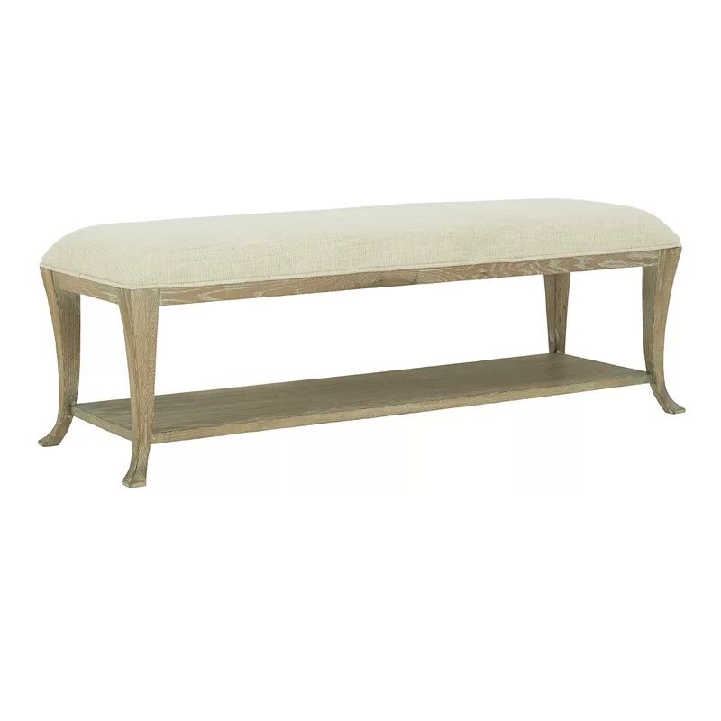 Rustic Patina Upholstered Shelves Storage Bench | Wayfair North America