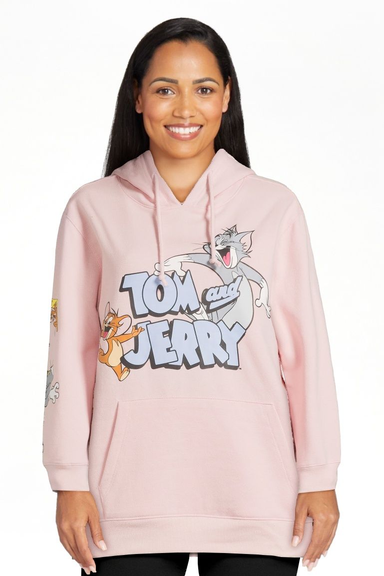Tom and Jerry Juniors’ Graphic Hoodie Sweatshirt, Sizes XS-XXXL | Walmart (US)