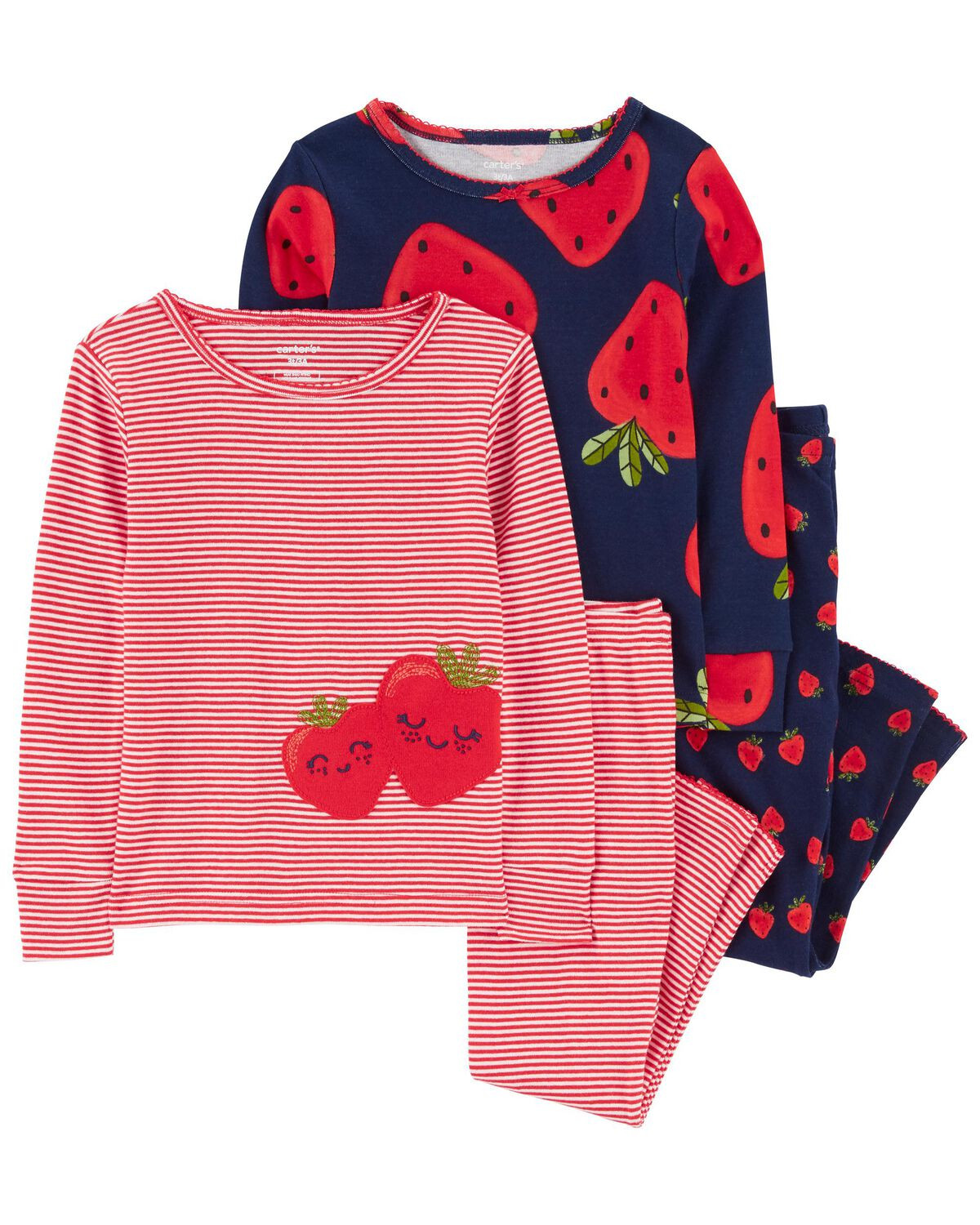 Red/Navy Toddler 4-Piece Strawberry 100% Snug Fit Cotton Pajamas | carters.com | Carter's