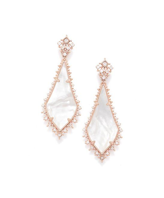 Cubic Zirconia & Mother-of-Pearl Martha Drop Earrings | Zulily