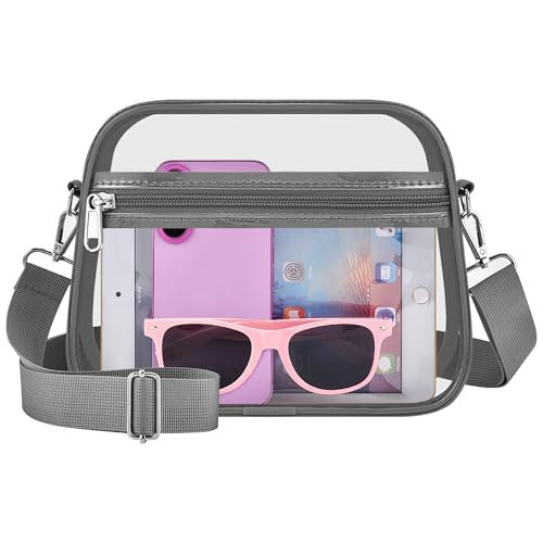 Stadium Approved Clear Bag for Stadium Events, Clear Bag with Adjustable Strap, Small Clear Purse Crossbody Bag, Transparent PVC Security Bag for Concert, Sports, Festival, Clear Bag for Women Men | Amazon (US)