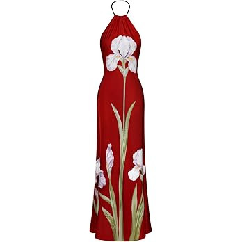 JW PEI Women's Iris Floral Print Halter Maxi Dress | Amazon (US)