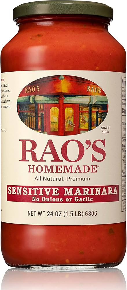 Rao's Homemade Tomato Sauce, Sensitive Formula, 24 oz, Pasta Sauce, Carb Conscious, Keto Friendly... | Amazon (US)