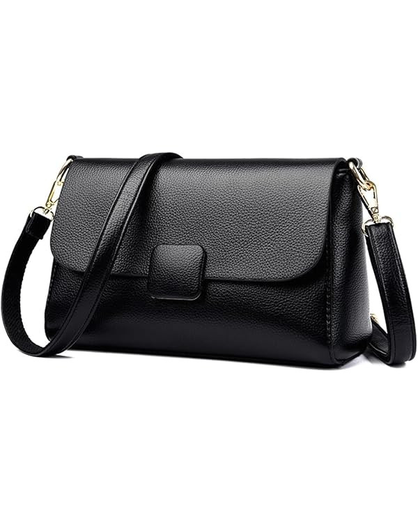 Genuine Leather Crossbody Bag for Women, Small Soft Cowhide Shoulder Purse, Magnetic Closure, Adj... | Amazon (US)