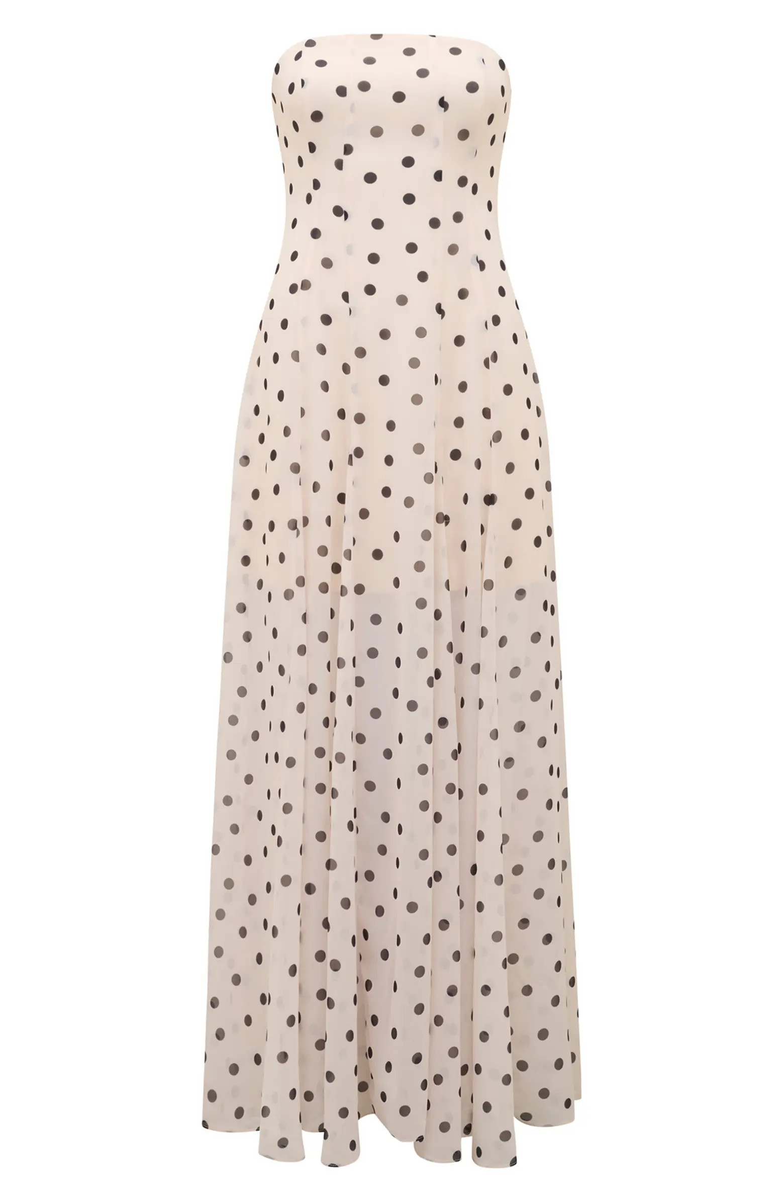 Kimora Dot Print Strapless Maxi Dress | Nordstrom