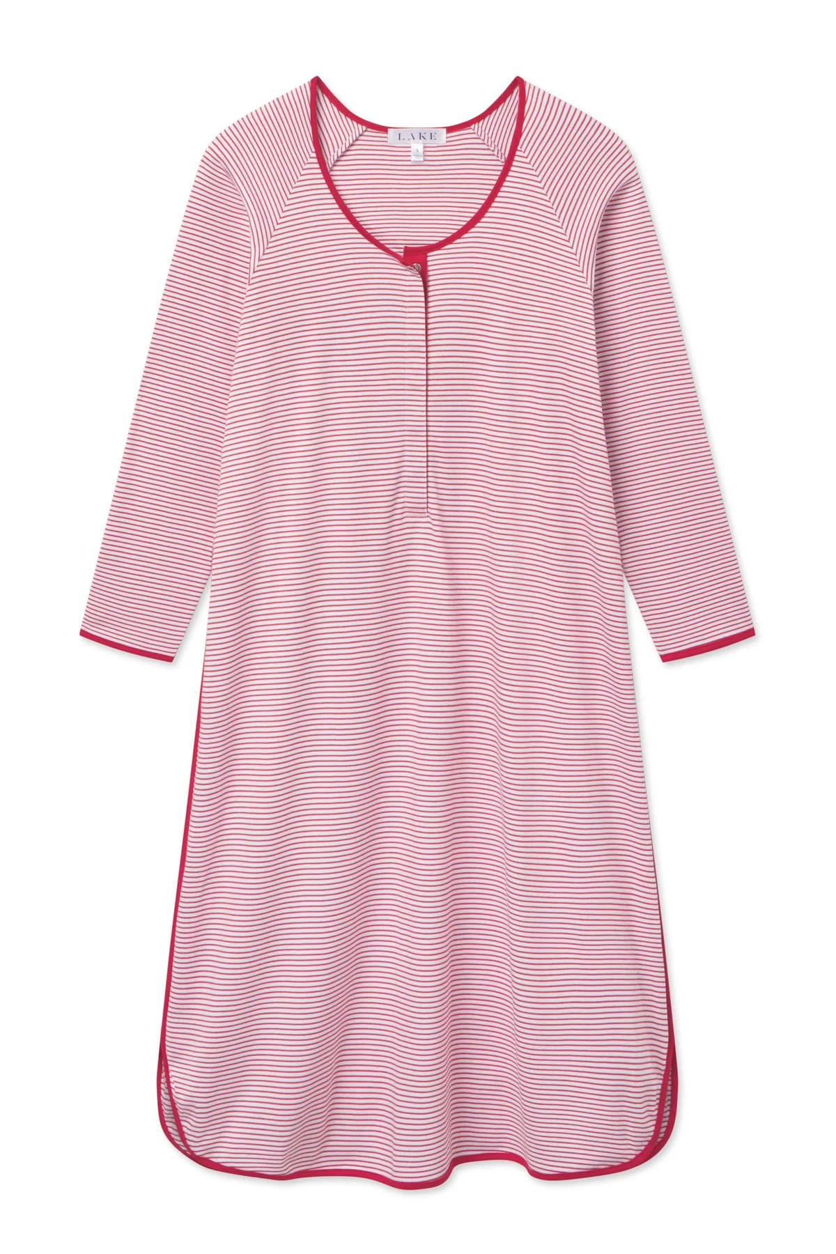 Pima Maternity Long Sleeve Nightgown in Classic Red | Lake Pajamas