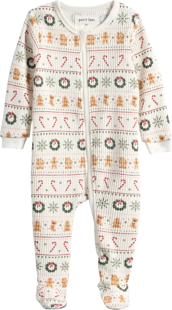 Petit Lem Holiday Treats Fair Isle Fitted Footie Pajamas | Nordstrom | Nordstrom