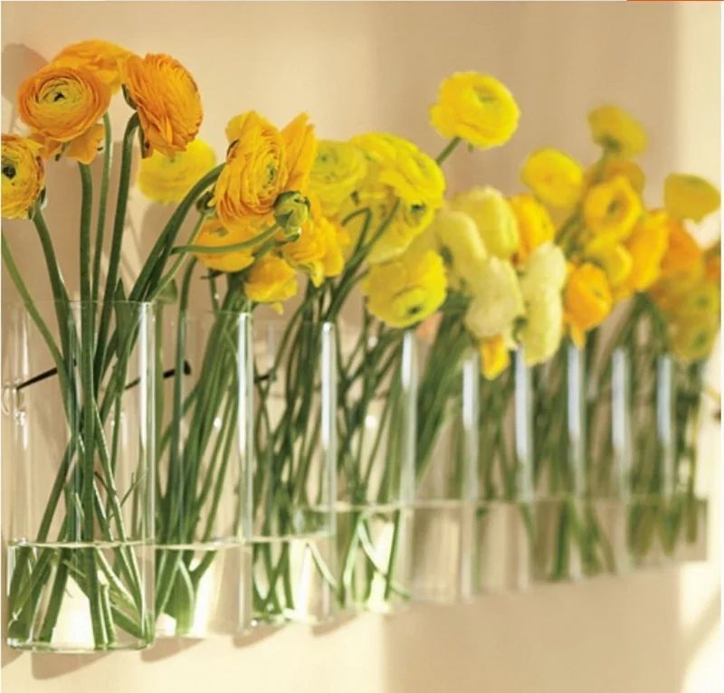 Cylinder Glass Wall Hanging Vase Bottle Vases For Plant Flower Home Room Decoration | Walmart (US)