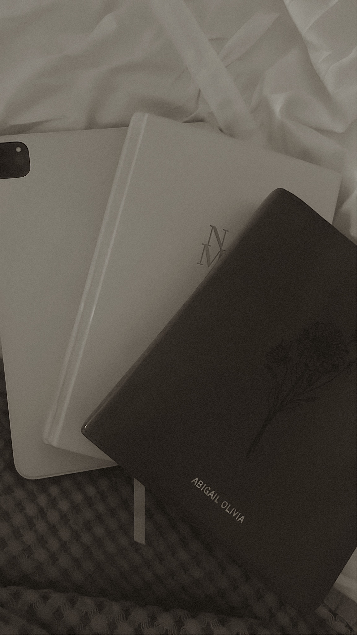 The lineup for a cozy night 🤍☁️🕊️