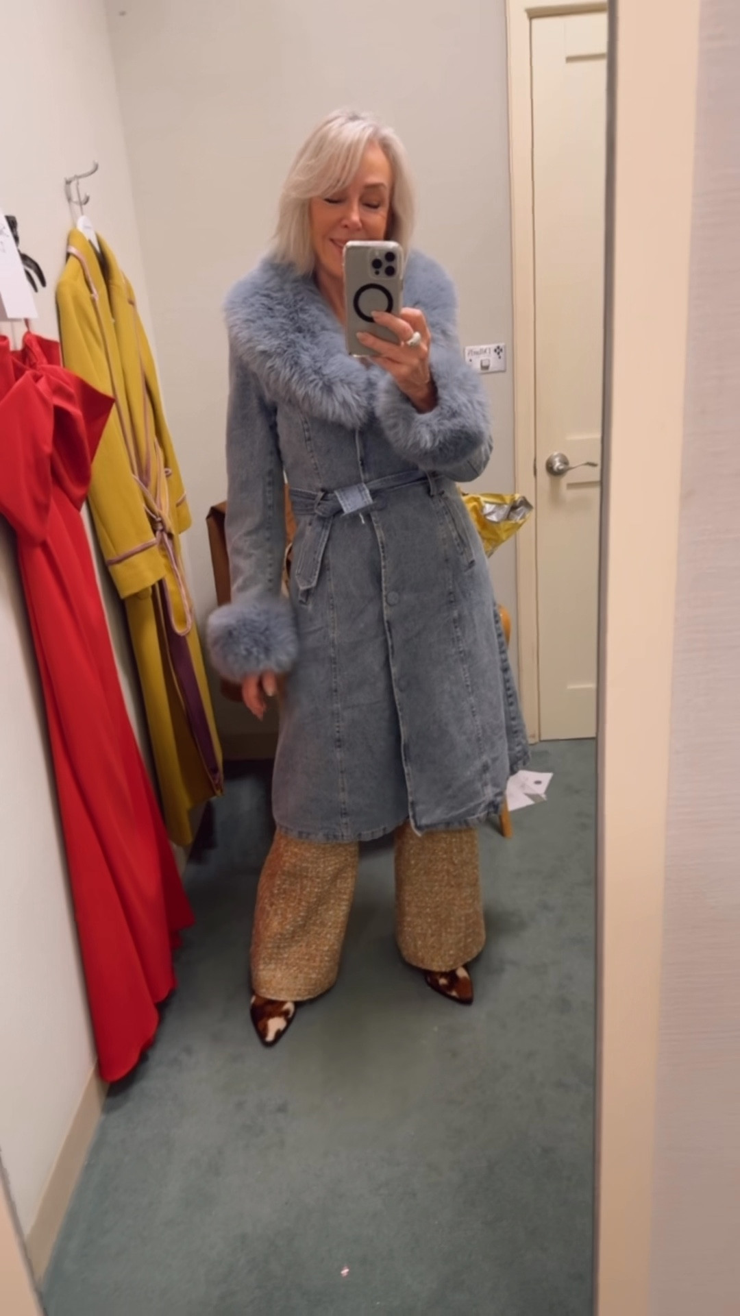 This denim coat is fur lined and so chic. Azalea Wang
Kaya Denim Faux Fur Collared Trench Coat

#LTKTravel
