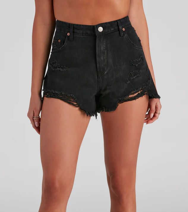 Trendy Distressed Cut-Off Denim Shorts | Windsor Stores