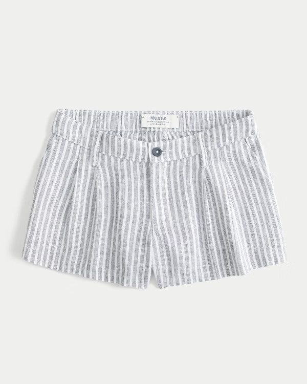Hollister Livvy Low-Rise Linen-Blend Shorts | Hollister (UK)