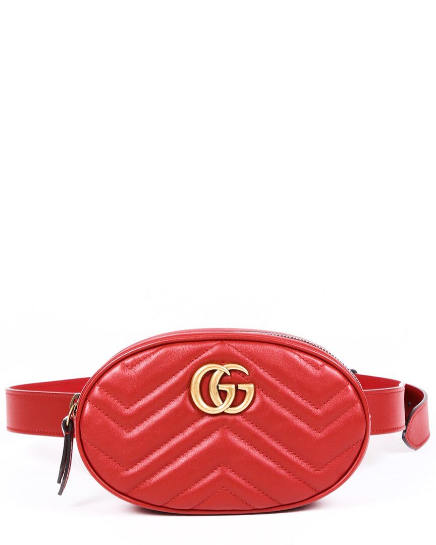 Gucci Red Leather Marmont Belt Bag | Gilt