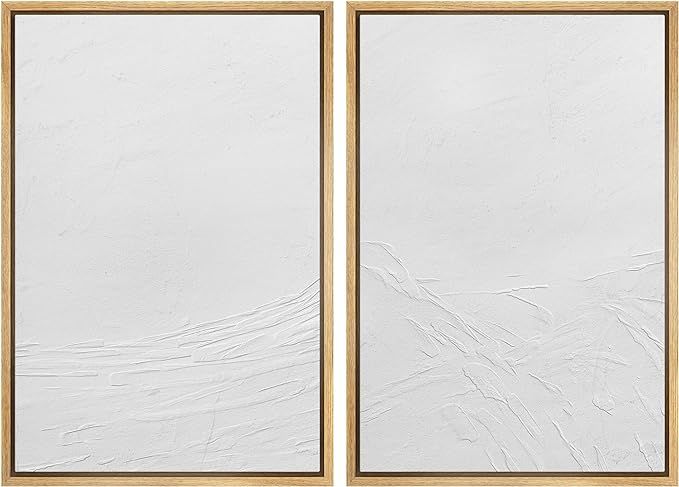 SIGNWIN Framed Canvas Print Wall Art Set Geometric Gray Pastel Color Field Landscape Abstract Sha... | Amazon (US)