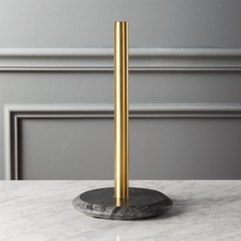 Black Marble Paper Towel Holder + Reviews | CB2 | CB2