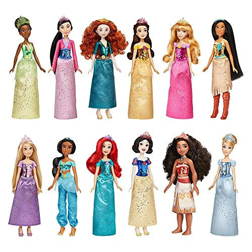 Disney Princess Royal Collection, 12 Royal Shimmer Fashion Dolls with Skirts and Accessories, Toy for Girls 3 Years Old and Up (Amazon Exclusive) | Amazon (US)