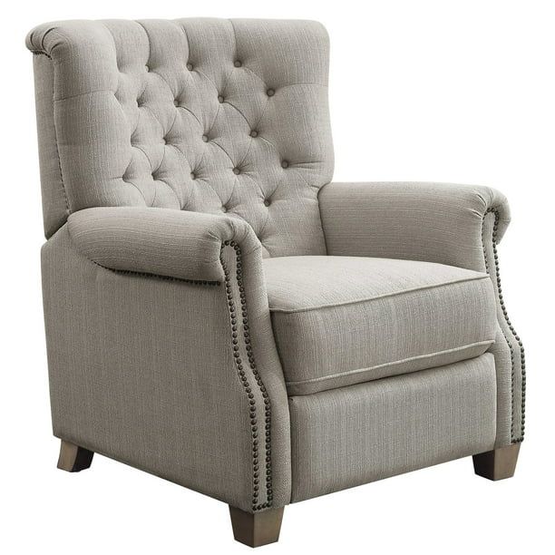 Better Homes & Garden Tufted Push Back Recliner, Gray Fabric Upholstery | Walmart (US)