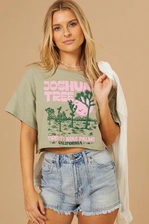 Joshua Tree Cropped Tee in Sage | Altar'd State | Altar'd State