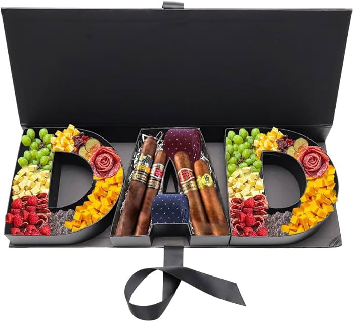 Empty father's Day DAD Cardboard Letter Fillable Box Floral Sweets Gifts Decorative Box(Black DAD... | Amazon (US)