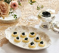 LoveShackFancy Neutral Floral Porcelain Serving Platter | Pottery Barn (US)