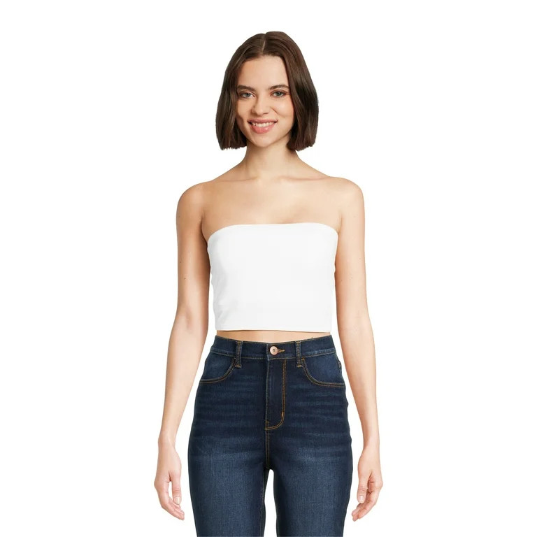 No Boundaries Juniors Double Layer Tube Top, Sizes XS-XXXL - Walmart.com | Walmart (US)
