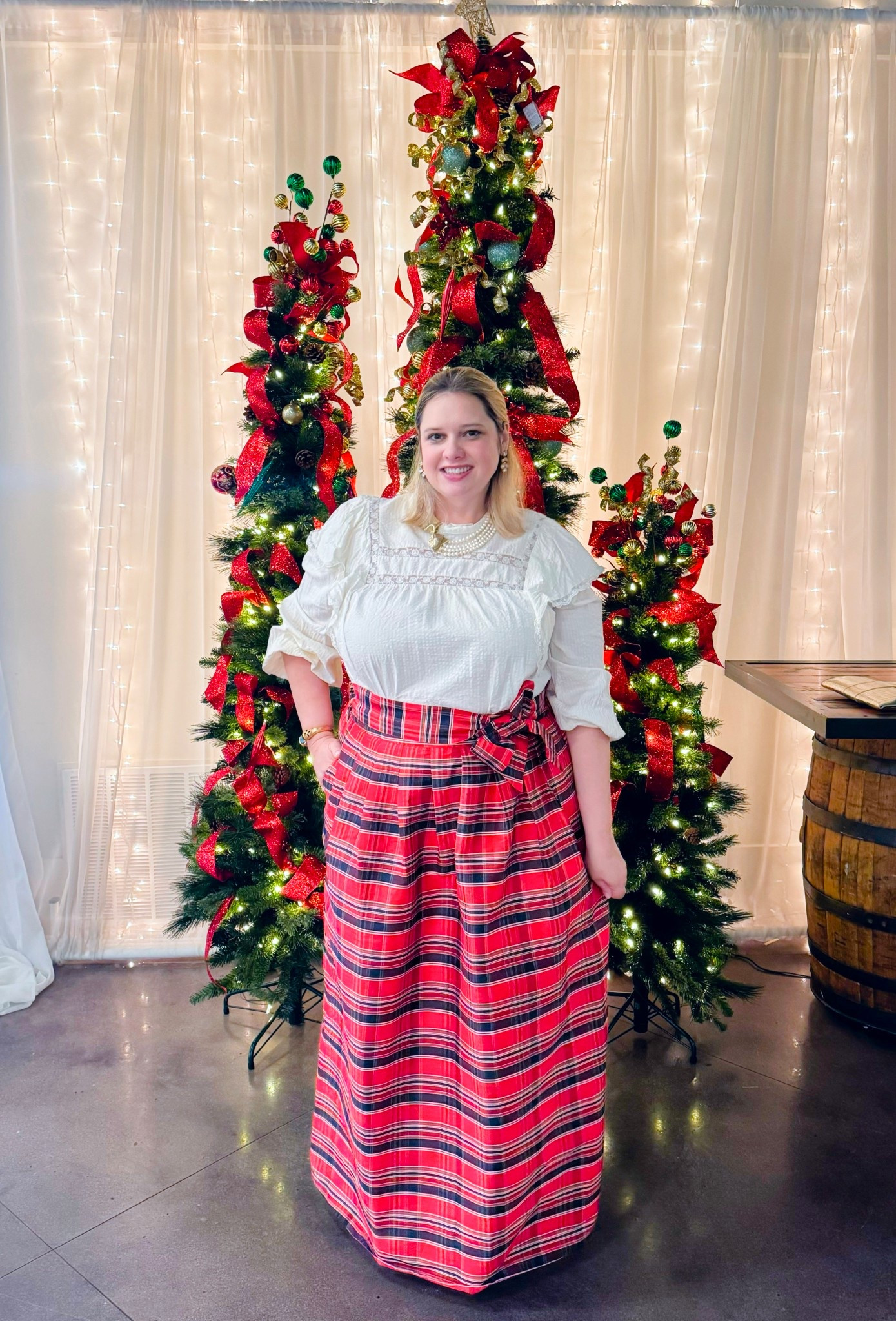 A full length tartan skirt to kickoff the holiday season at Dickens of a Christmas. For this event I paired with a modest blouse but this skirt presents so many options for mixing and matching so you’ll see me in it again this holiday seasonn

#LTKootd #LTKHoliday #LTKMidsize