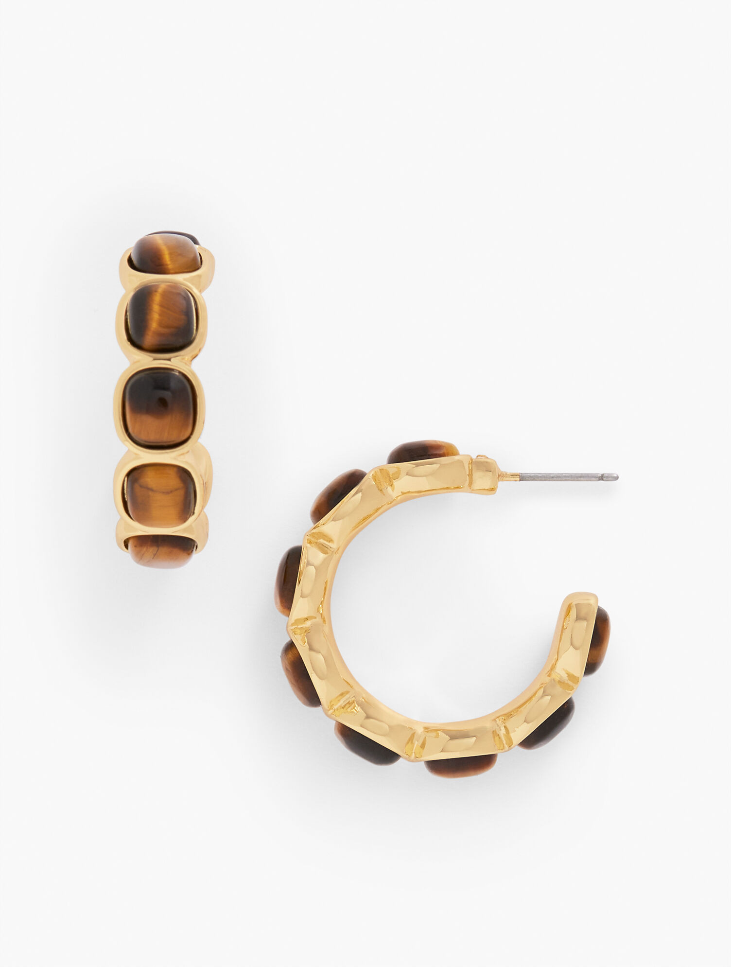 Bezel Set Cushion Hoop Earrings | Talbots