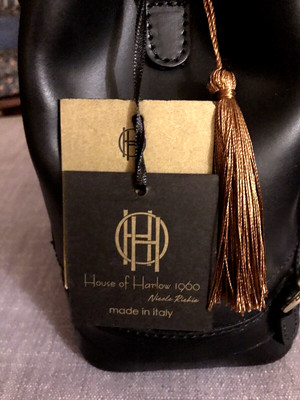 NWT House of Harlow Leather BACKPACK PURSE BLACK  Gold/Crystal Studs Bag | eBay US