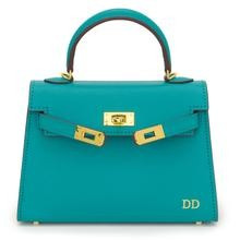 Lily and Bean Hettie Mini Bag - Peacock Blue with Initials and Pattern | Lily and Bean