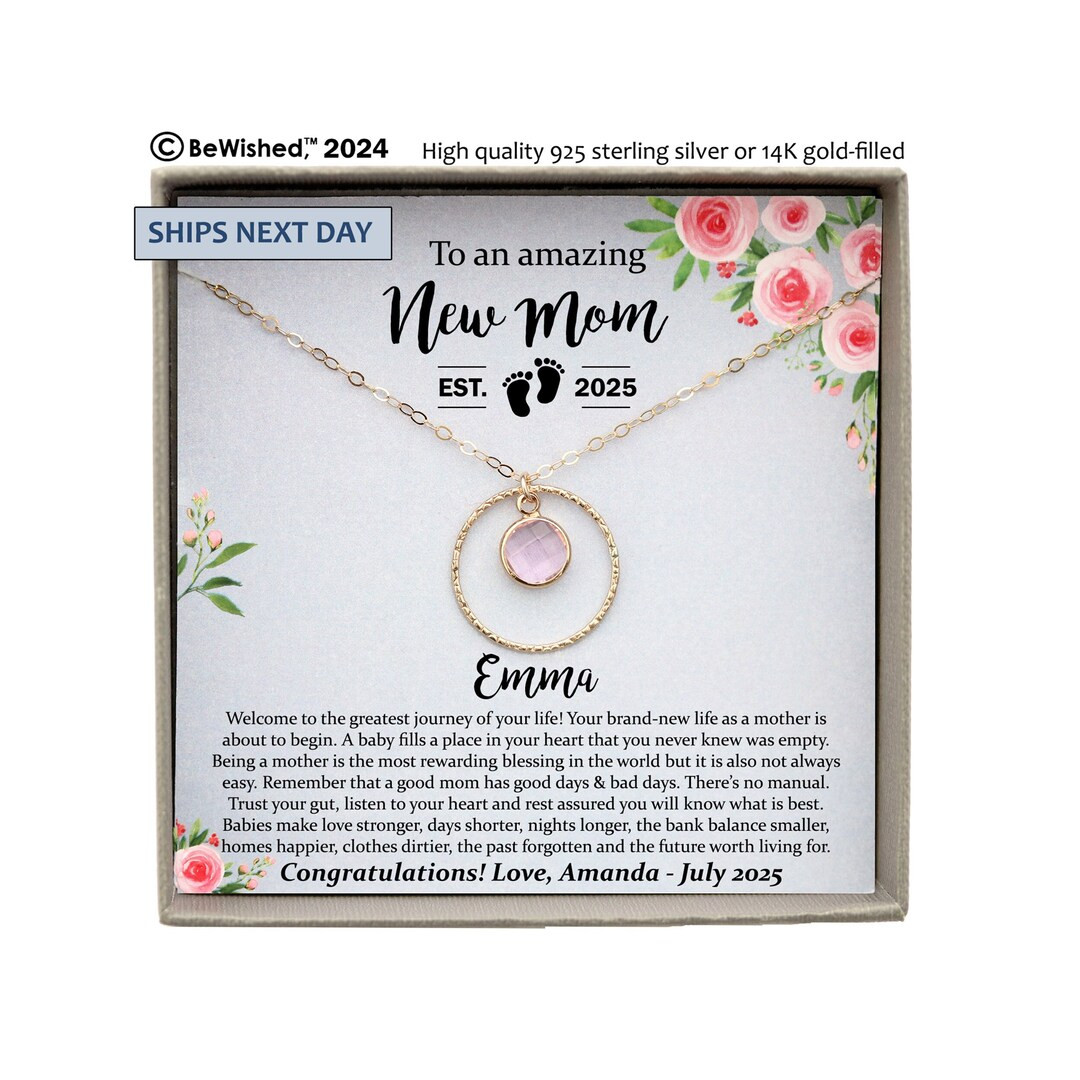 New Mom Gift Jewelry, First Time Mom Gift for First Mother's Day Gift for New Mom Necklace Births... | Etsy (US)