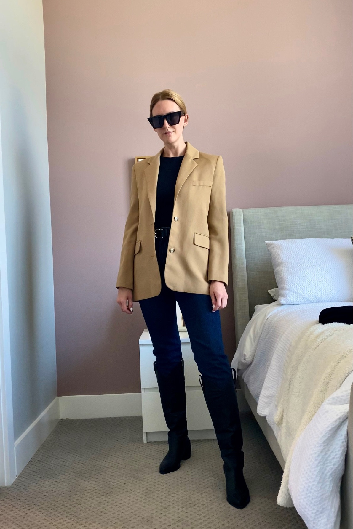 Fall outfit idea. Blazer, denim, boots and a bodysuit! #boots #fallstyle #denim #&otherstories 

#LTKstyletip #LTKunder100 #LTKunder50