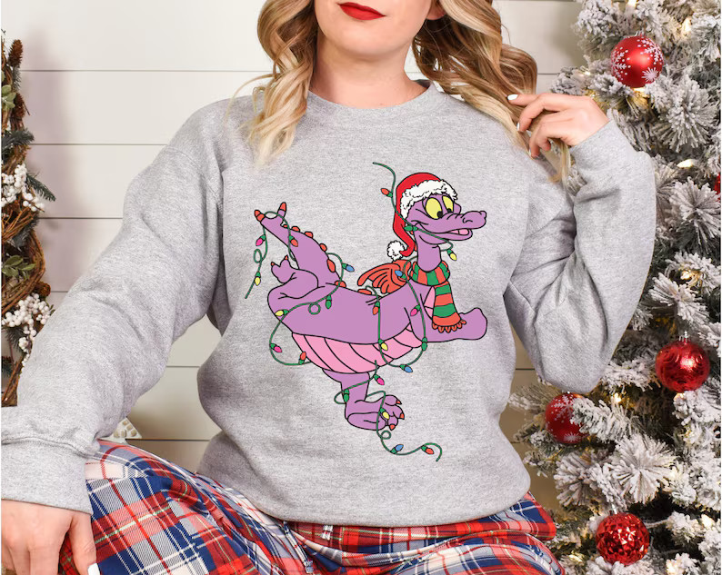 Purple Dragon Christmas Shirt, Disney Figment Merry Christmas Lights T-shirt, Disneyland Xmas Par... | Etsy (US)
