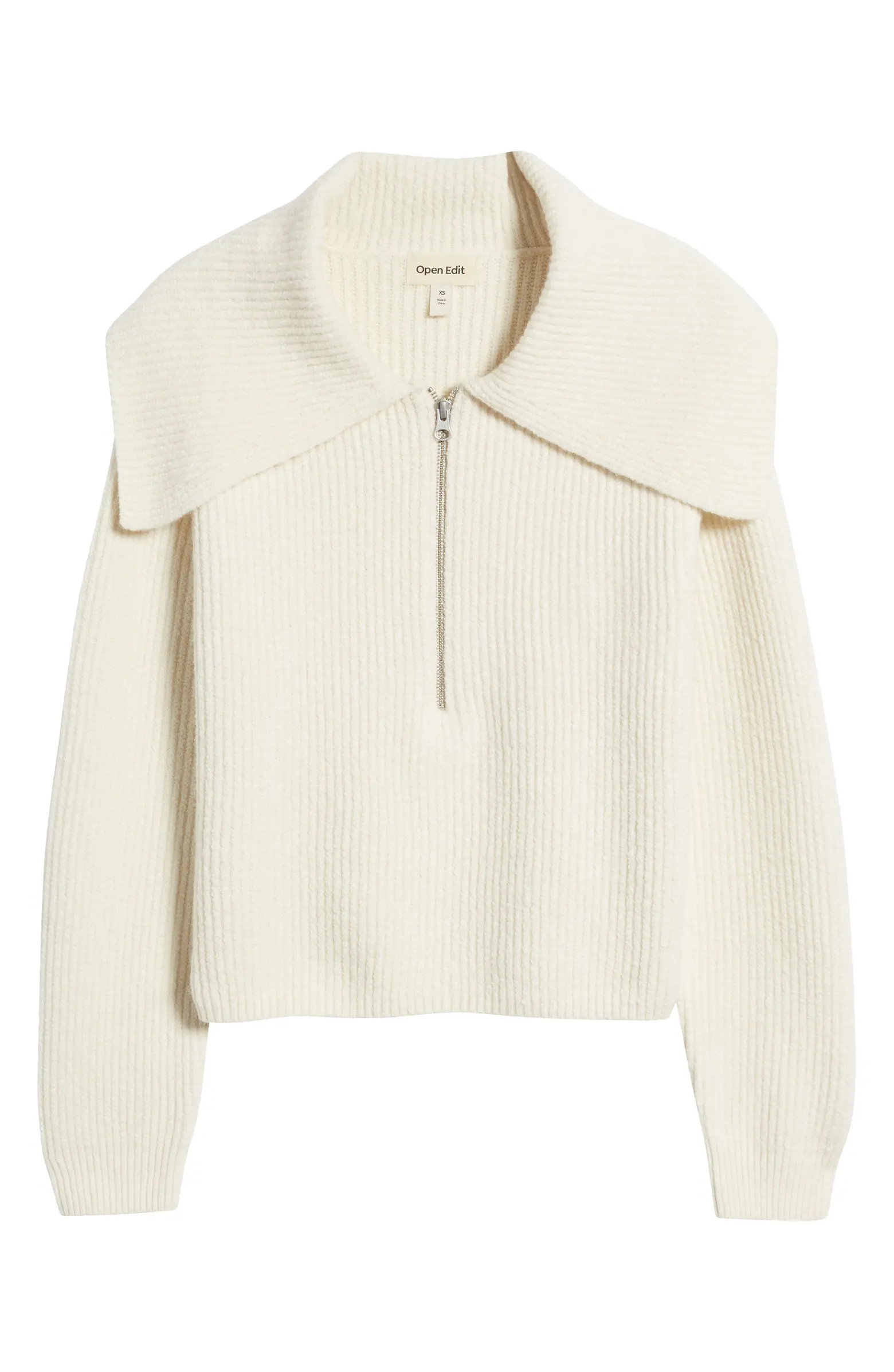 Open Edit Rib Half Zip Sweater | Nordstrom | Nordstrom