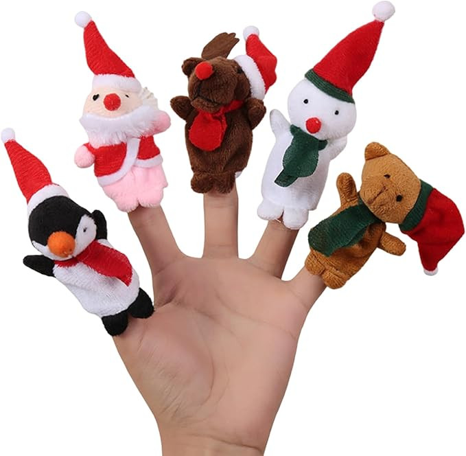 Christmas Finger Puppet Set of 5 - Teaching and Learning with Various Cartoon Characters - Toddle... | Amazon (US)