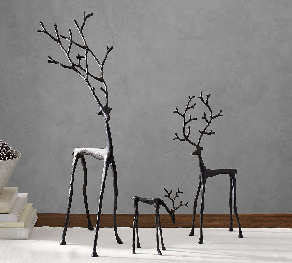 Bronze Sculpted Reindeer | Pottery Barn (US)