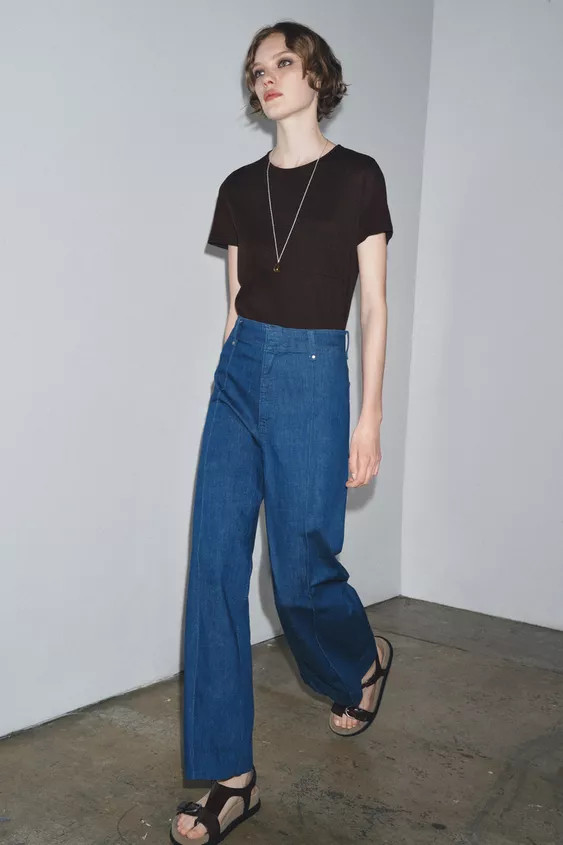 ZW COLLECTION WIDE-LEG HIGH-WAIST JEANS | Zara UK