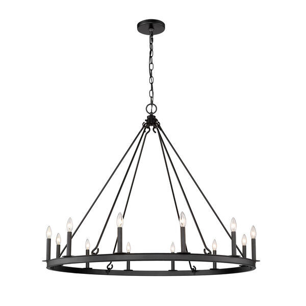Barclay Matte Black 48-Inch 12-Light Chandelier | Bellacor