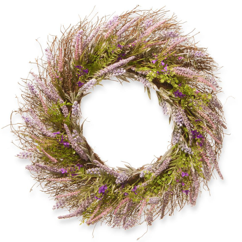 24 in. Lavender (Purple) Wreath | Home Depot