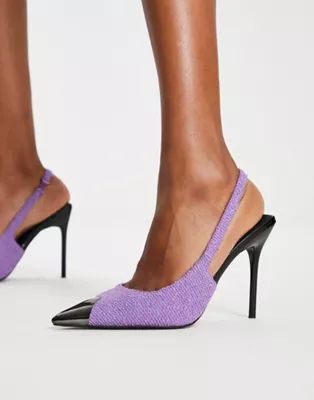ASOS DESIGN Pixel high heeled shoes in purple | ASOS (Global)