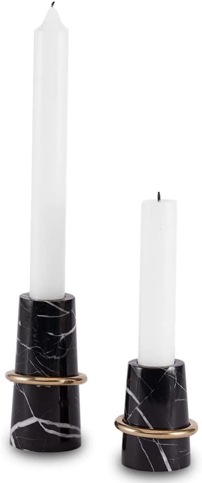 JIMEI Marble Candle Holders - Elegant Decorative Candlestick Holder - Set of 2 Taper Candles Stan... | Amazon (US)