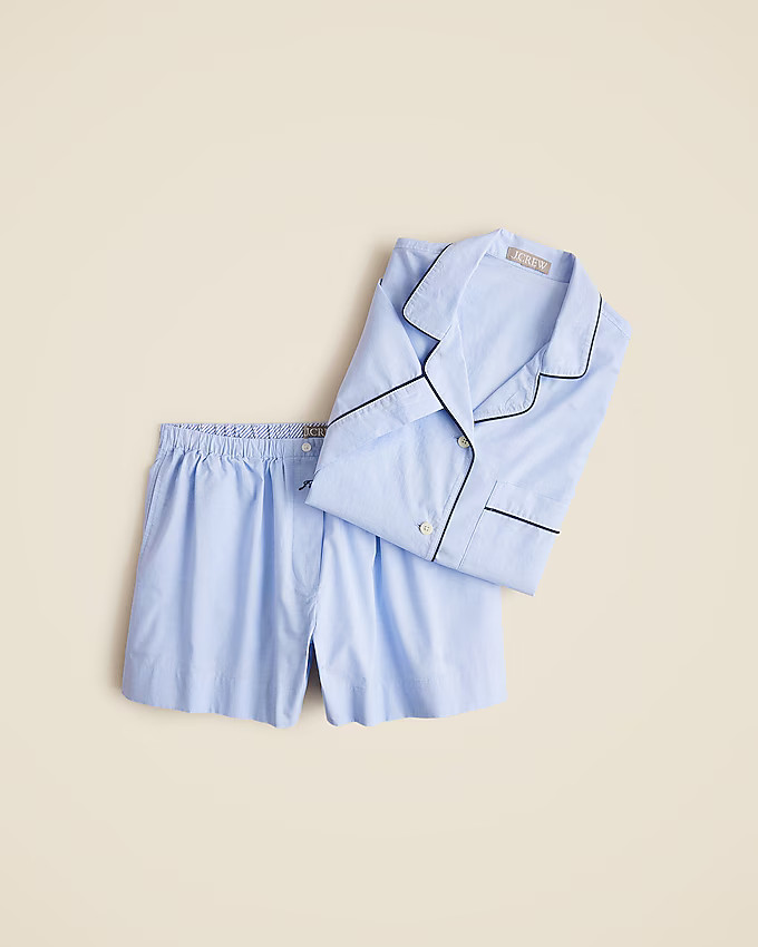 Pajama short set in end-on-end cotton | J. Crew US