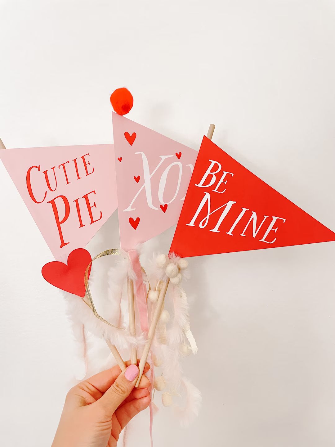Valentine's Pennant Flag, Printable Valentine's Flag, Love Basket Flag, Valentine's Day Gifts for... | Etsy (US)