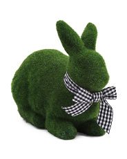 7in Sitting Moss Bunny With Gingham Bow | Marshalls