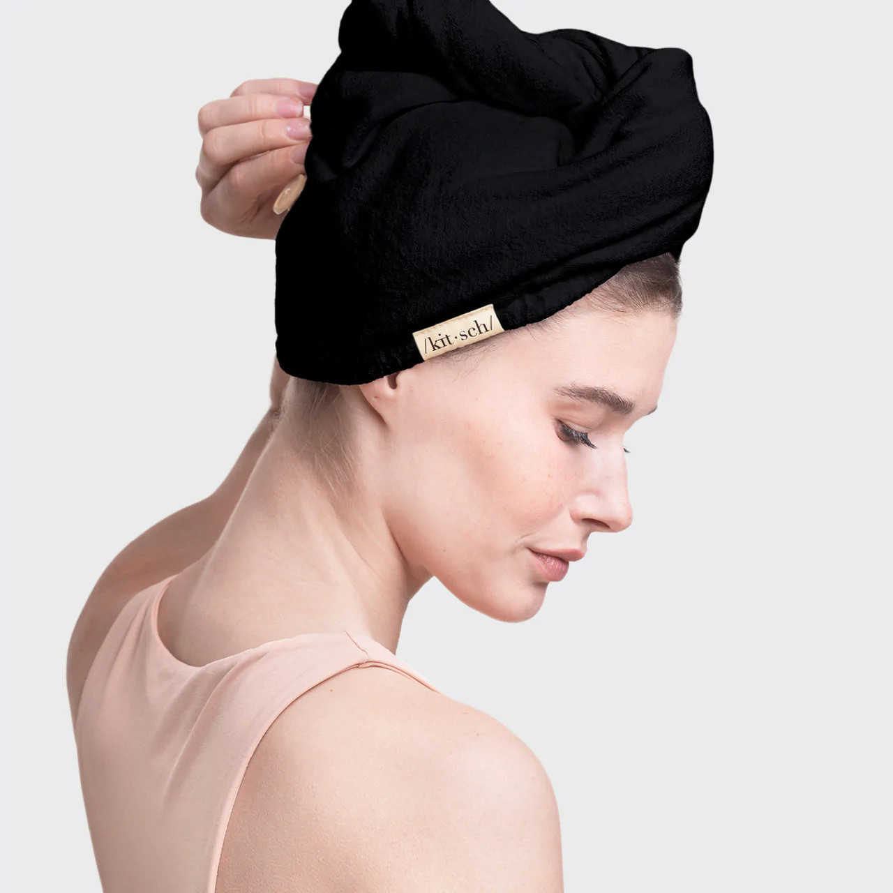 Eco-Friendly Hair Towel: Black | KITSCH | Kitsch